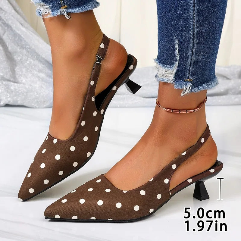 Street Style High Heel Women Sandals Fashion Pointed Toe Singbacks