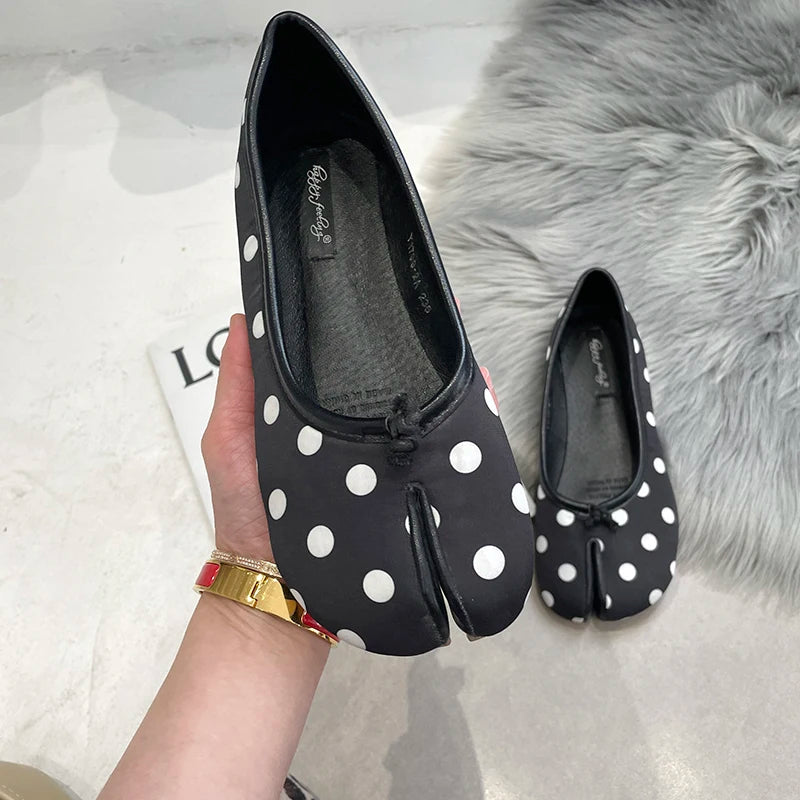 Polka Dot Women Retro Flats Mocasines Ballerina Shoe