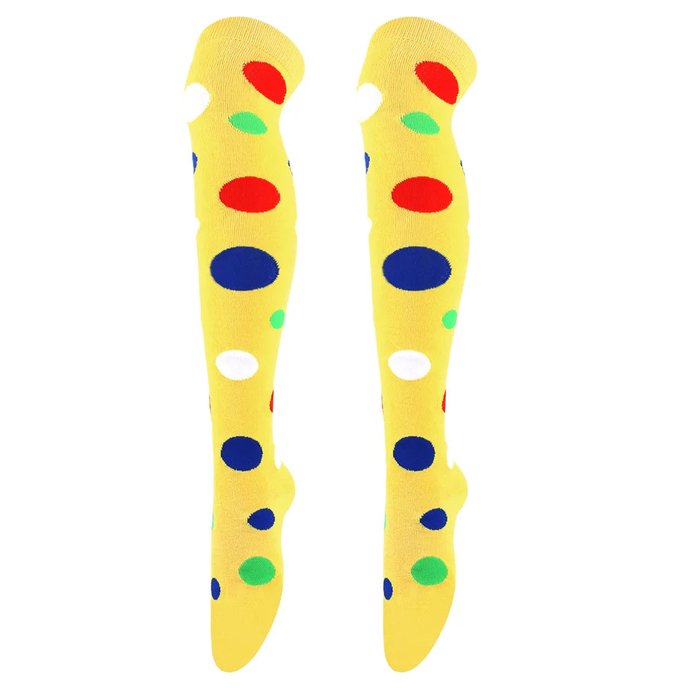 Big Polka Dots Stockings Women Over Knee High Long Socks Colorful Cow Print Anime Performance Cosplay Props Party Festival Gifts