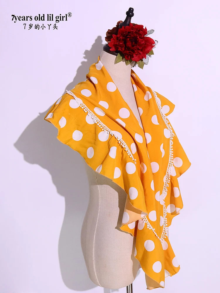7yearsoldlilgirl Dance Dress Flamenco Boutique Printed Polka Dot Scarf