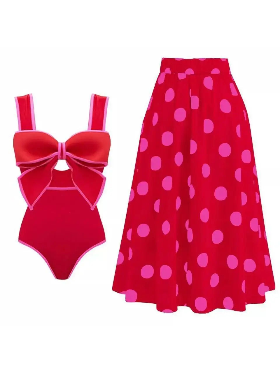 Southeast Asia One-Piece Retro Polka Dot Swimwear cover