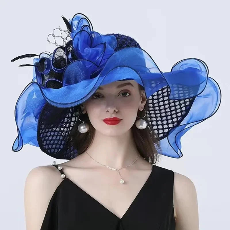 Lady Derby Dress Church Cloche Hat Bow Bucket Wedding Bowler