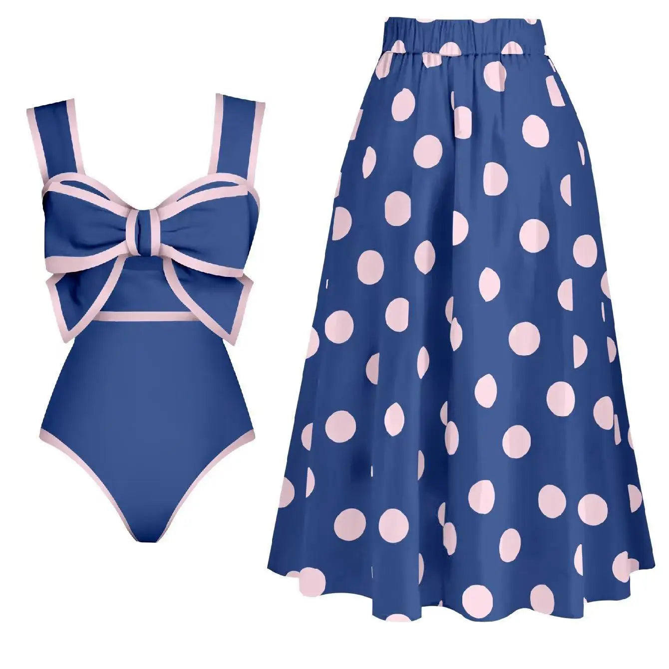 Southeast Asia One-Piece Retro Polka Dot Swimwear cover