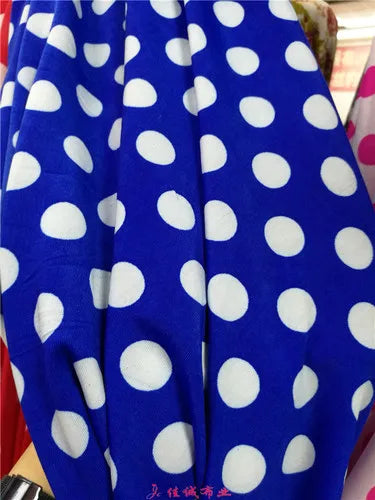 Polka Dot Printed Fabric Knitted Four-sided Elastic By The Meter for Clothing