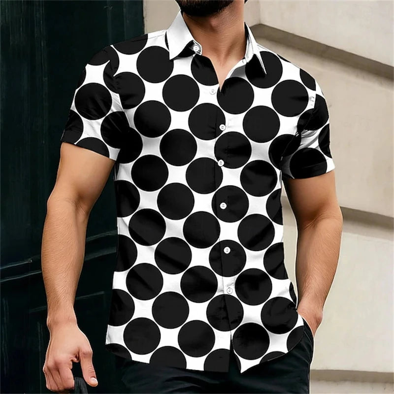 Printed Polka Dot Pattern Blouses Simple Spot Graphic Shirts