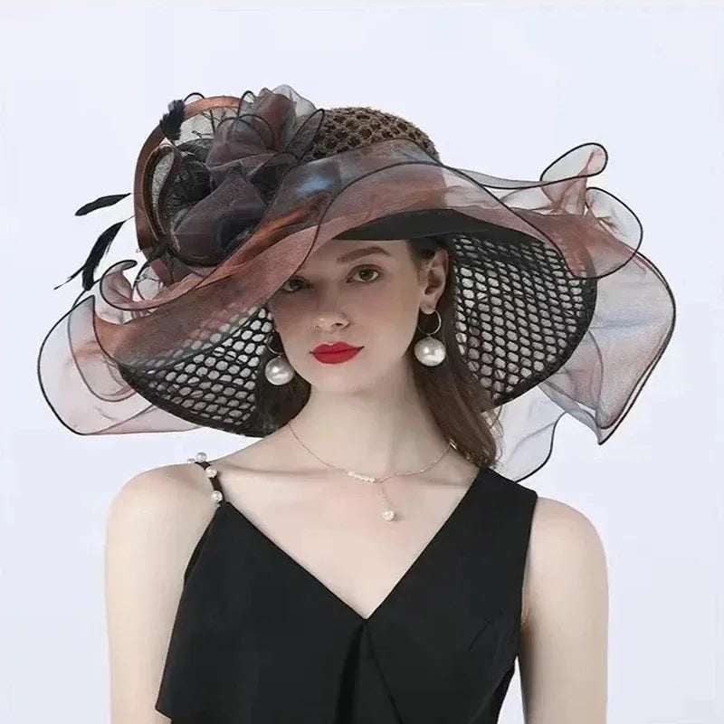 Lady Derby Dress Church Cloche Hat Bow Bucket Wedding Bowler