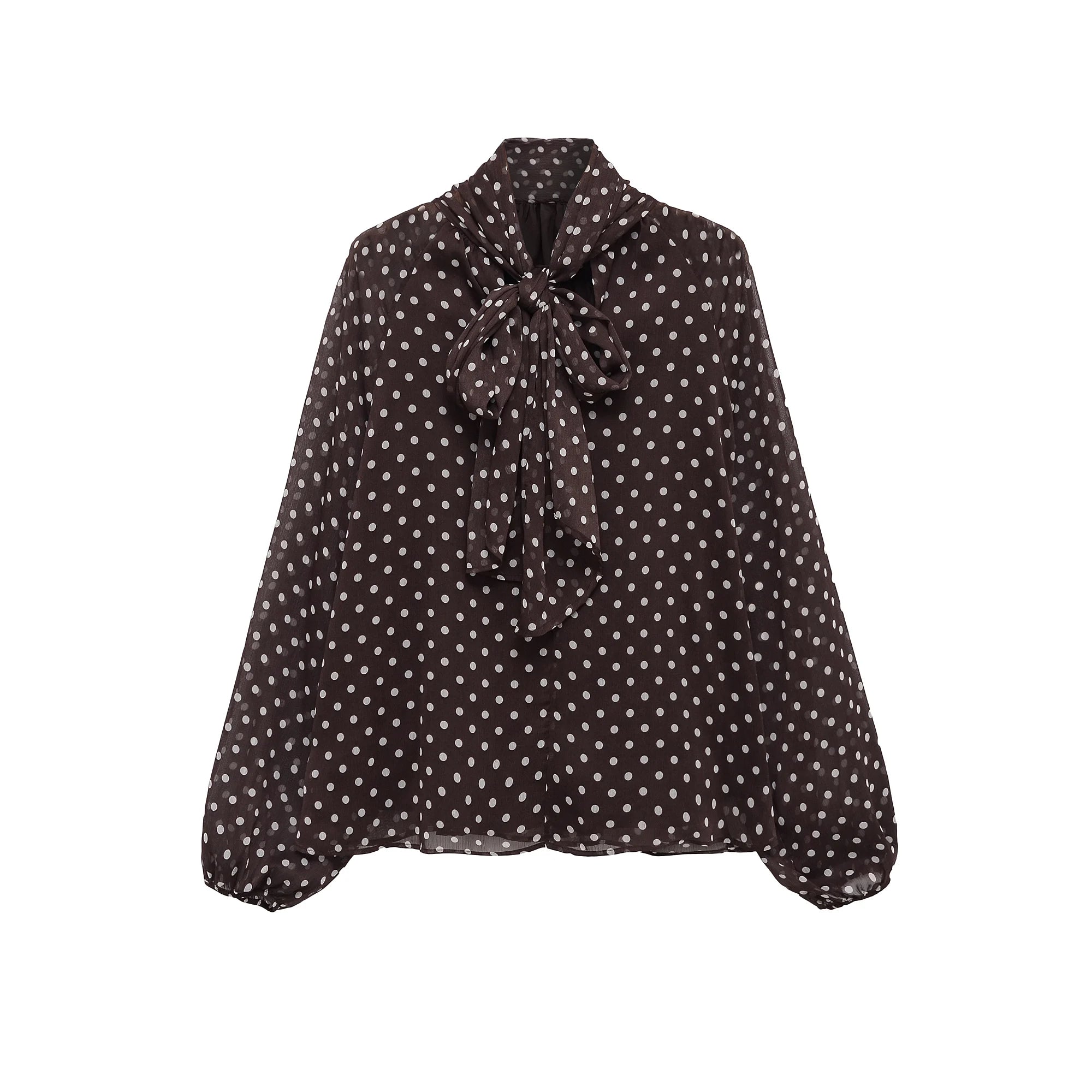 HH Polka Dot Shirts For Women Elegant Fashion Long Sleeve Blouses