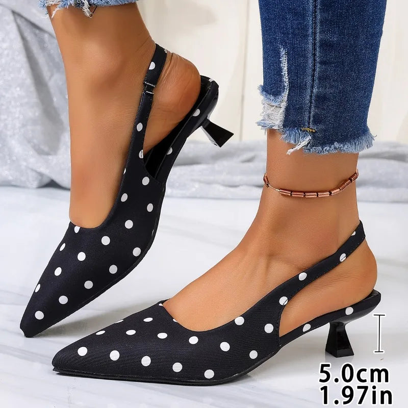 Street Style High Heel Women Sandals Fashion Pointed Toe Singbacks