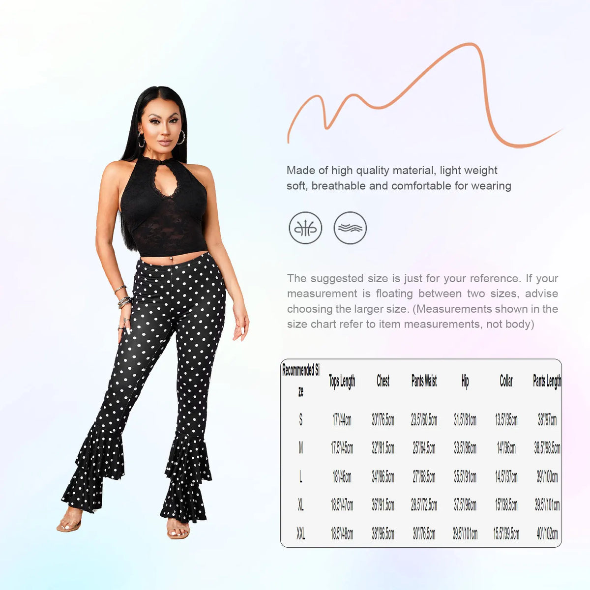 Chic Women Polka Dot Print Two Piece Set Sexy Lace Hole Crop Top+Bodycon