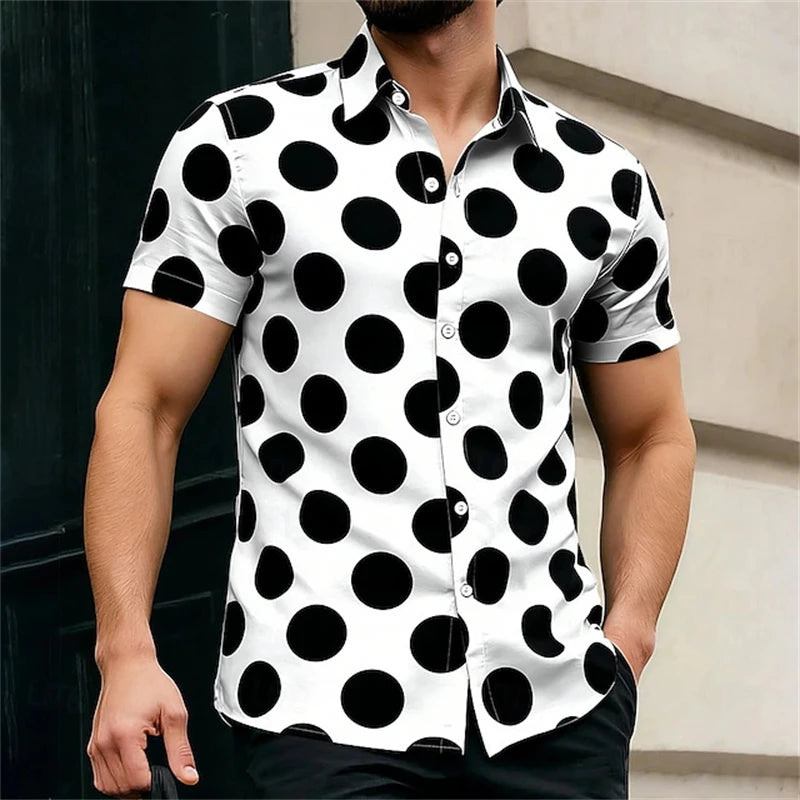 Printed Polka Dot Pattern Blouses Simple Spot Graphic Shirts