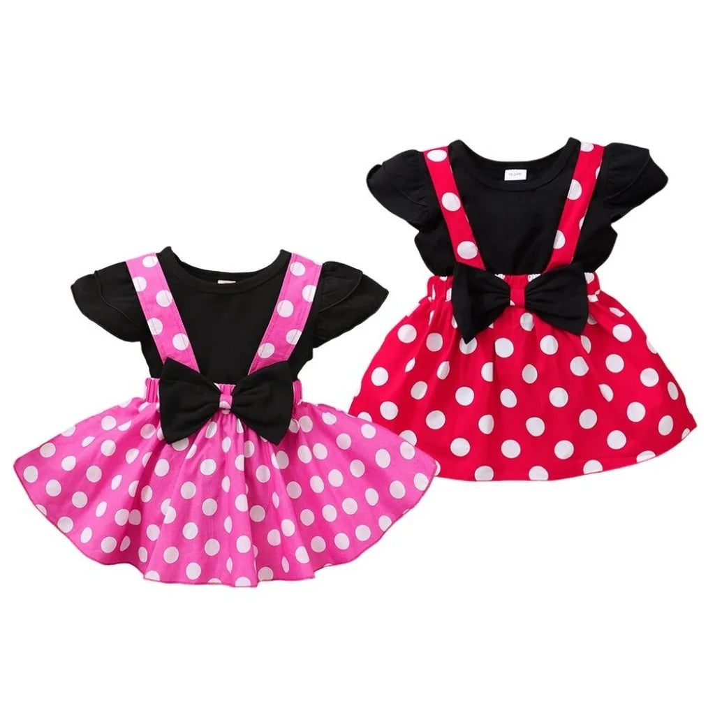 Summer Toddler Girls Cute Dress Set Short Sleeve Black