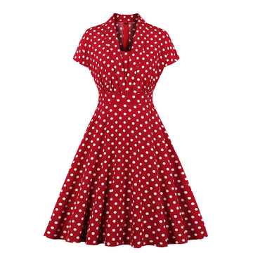 Fashionable Polka Dot Autumn Dress for Women