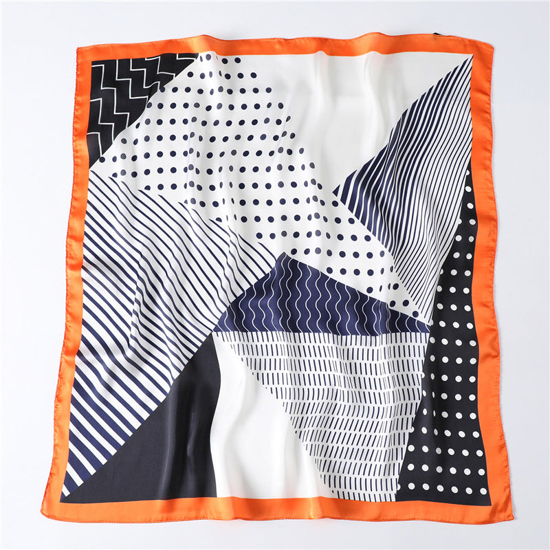 Geometric Polka Dot Scarf - Lightweight Decorative Square