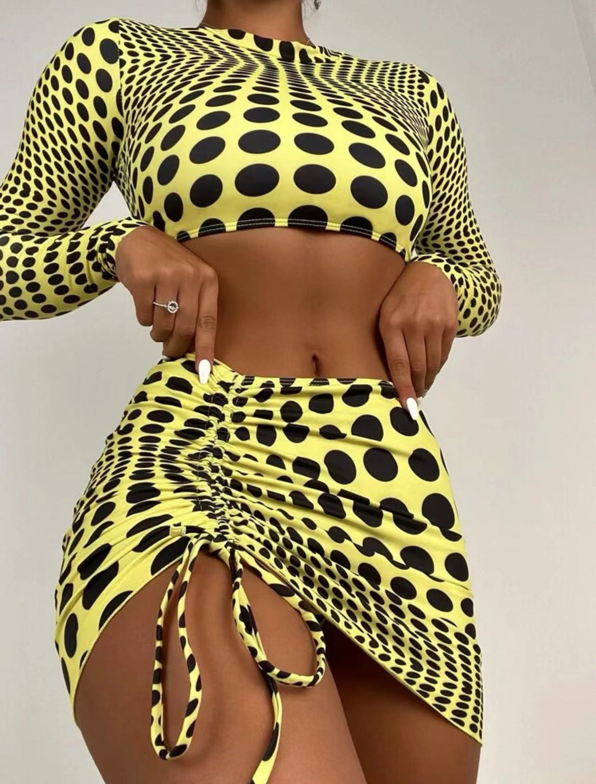 Women's Polka Dot Swimsuit Three-piece Suit