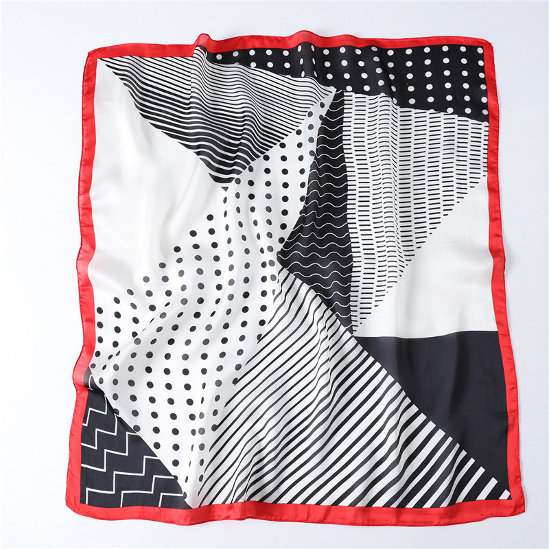 Geometric Polka Dot Scarf - Lightweight Decorative Square