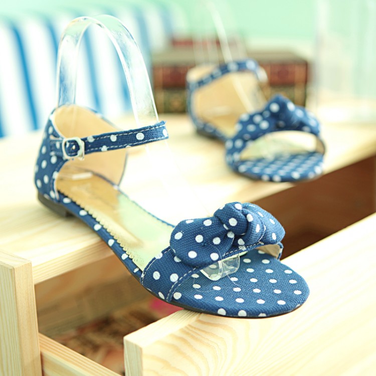 Women's Polka Dot Bow Flat Shoes