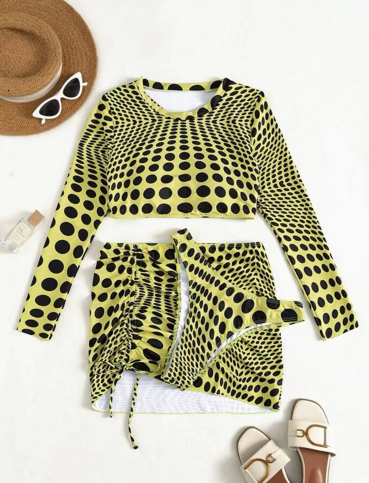 Women's Polka Dot Swimsuit Three-piece Suit